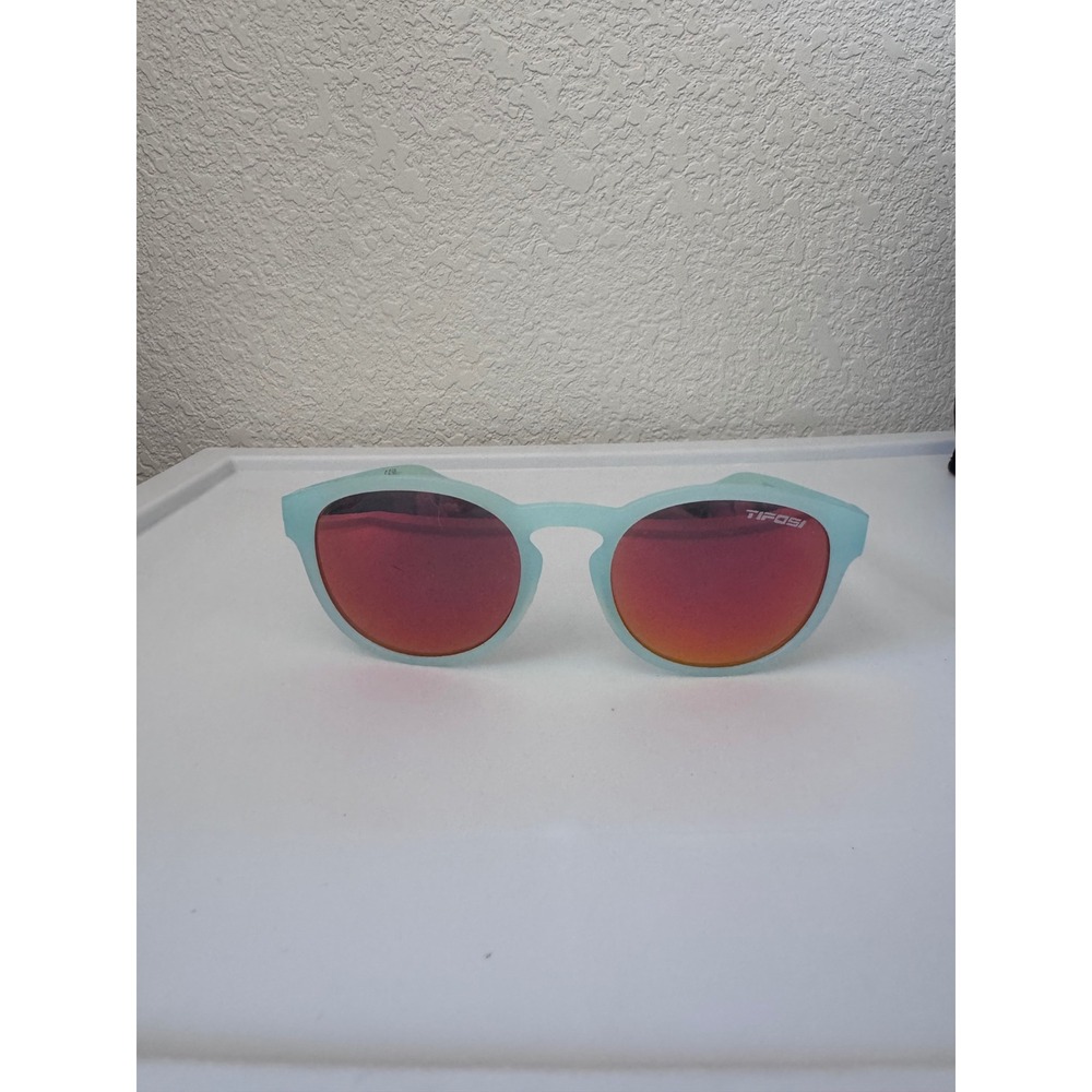 Tifosi Sunglasses Frost Blue Red Mirror Lens Sport Lifestyle Retro Shades